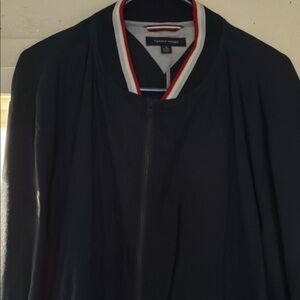 Tommy Hilfiger Black Jacket with Red and White Accents